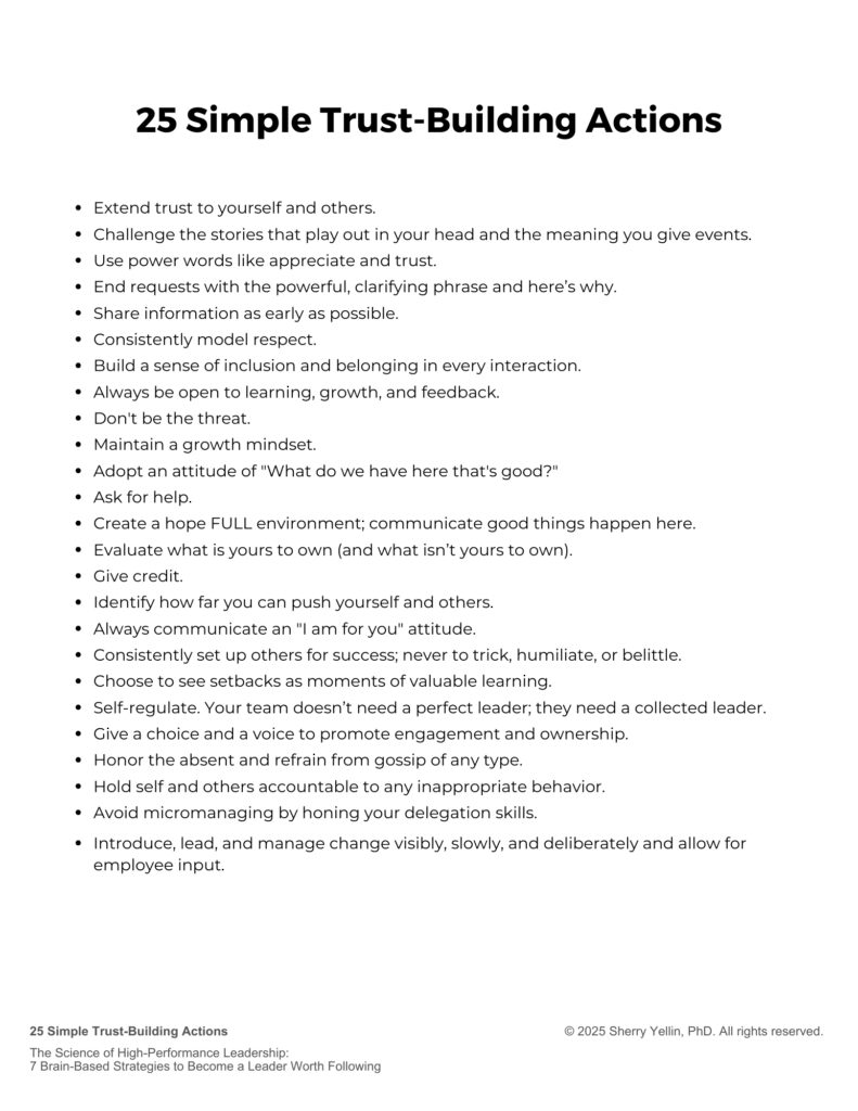 Trust Building Actions